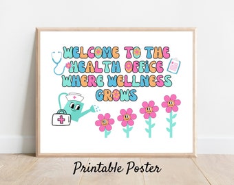 Health Office Poster: Pastel Wellness Decor (Digital Download)