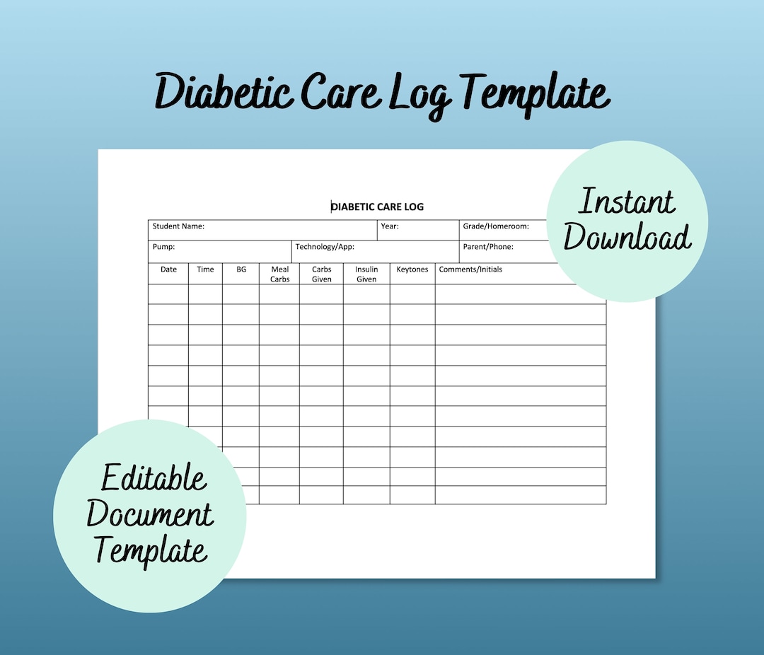School Nurse Diabetic Log Template School Nurse Medication Log