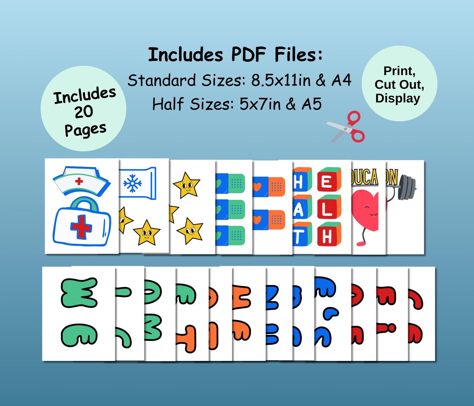 Nurse Office Bulletin Board Kit: School Clinic Decor (PDF Printable Set ...