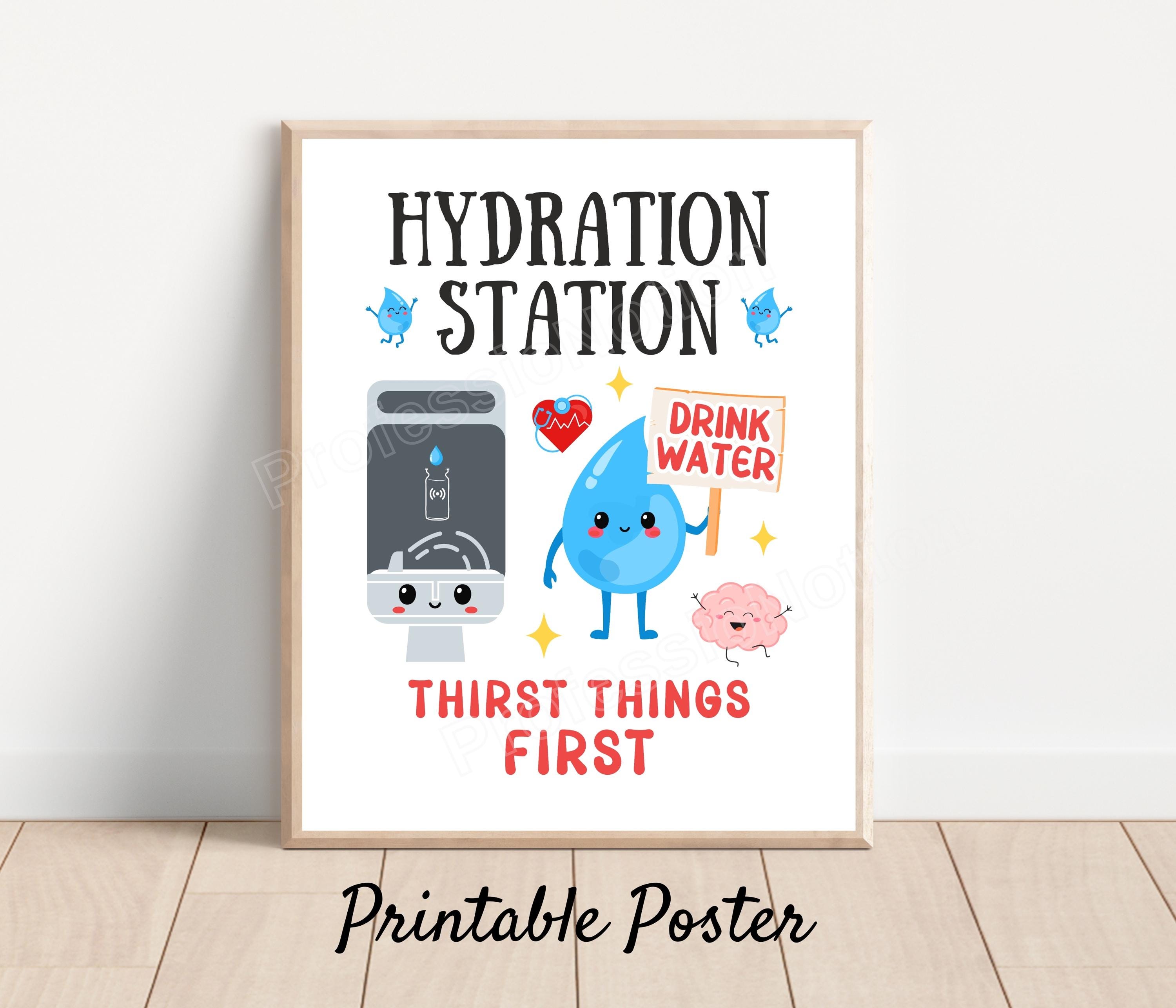Hydration Station Sign: School Nurse Office Decor (PDF Download) - Etsy