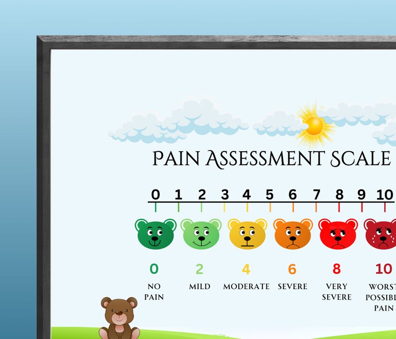 Pediatric Pain Scale Poster: Bear Meadow Animal Chart - Etsy