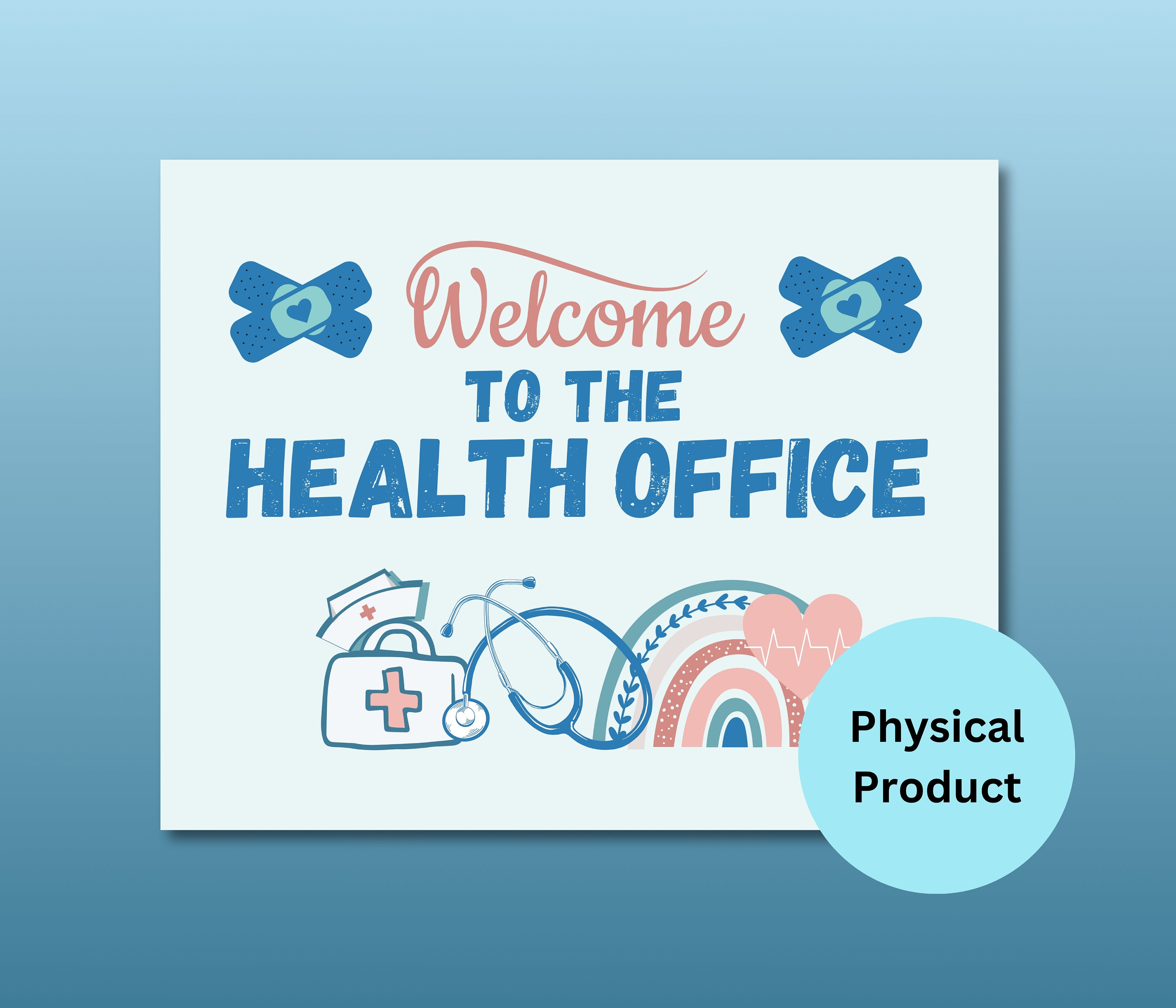 Health Office Door Sign, Clinic Welcome Poster, School Nurse Print ...