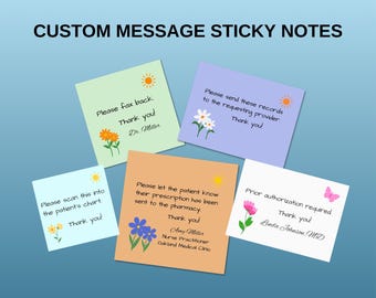 Notas adhesivas personalizadas para consultorios médicos / Notas Post-it® personalizadas para el cuidado de la salud / Regalo para médicos, enfermeros practicantes, asistentes médicos y personal de clínicas