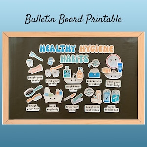 Hygiene Bulletin Board Kit, School Nurse Decor, Healthy Habits Door Decorations, Nurse Office Bulletin Board Set, School Clinic Decor Health