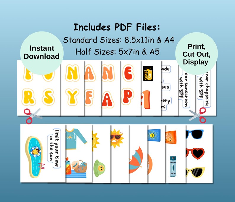 Sun Safety Bulletin Board Kit: School Nurse Office Decor (PDF Printable ...