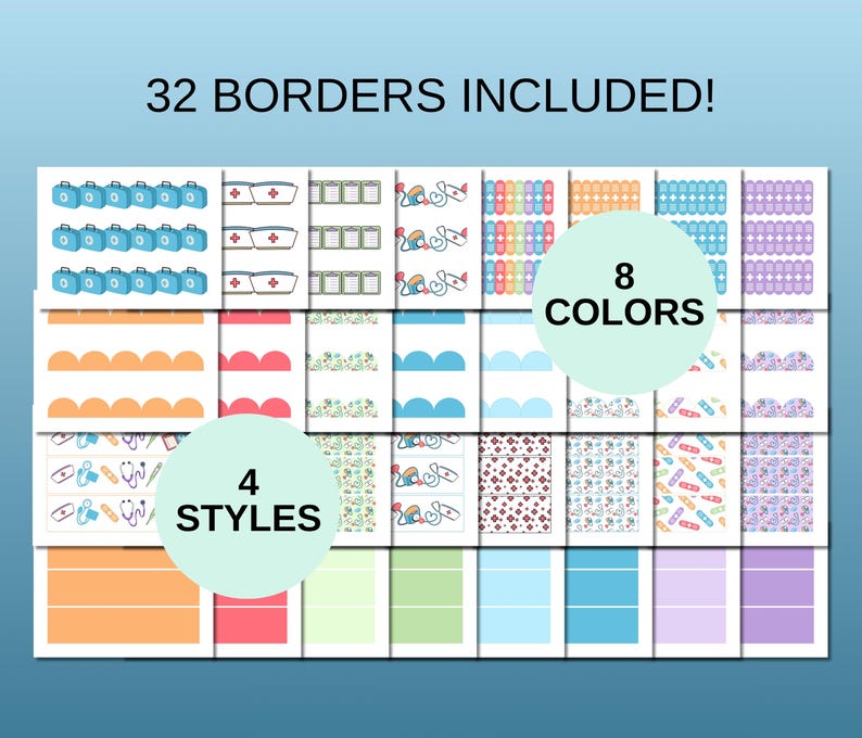 Healthcare Bulletin Board Borders: Mix & Match Nursing Decor (PDF ...