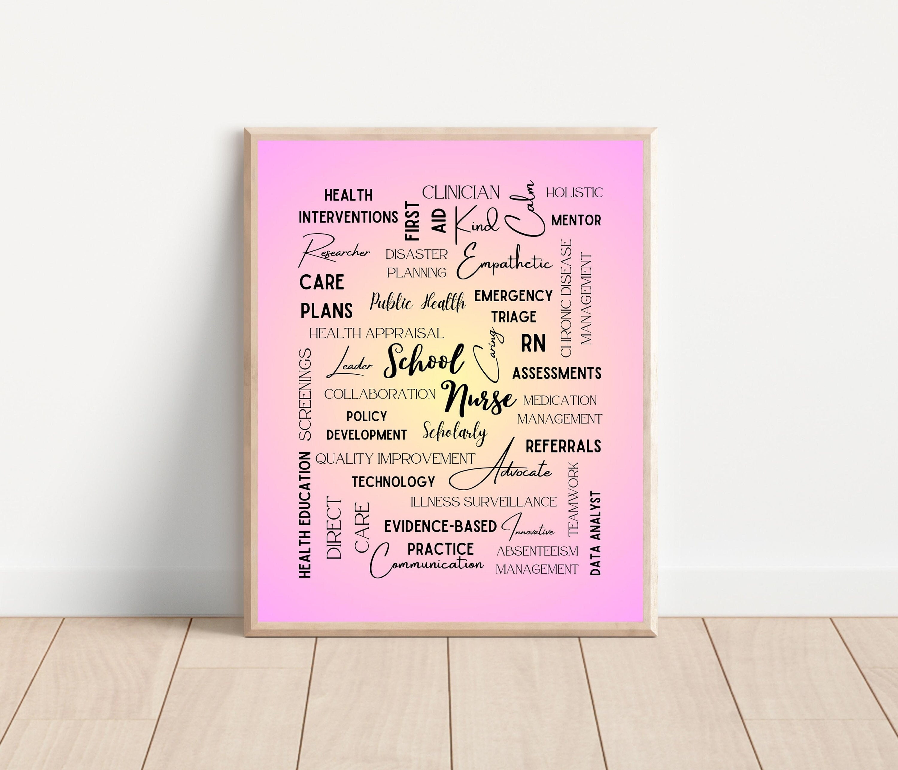 School Nurse Printable Decor, Downloadable Inspirational Poster, Health ...