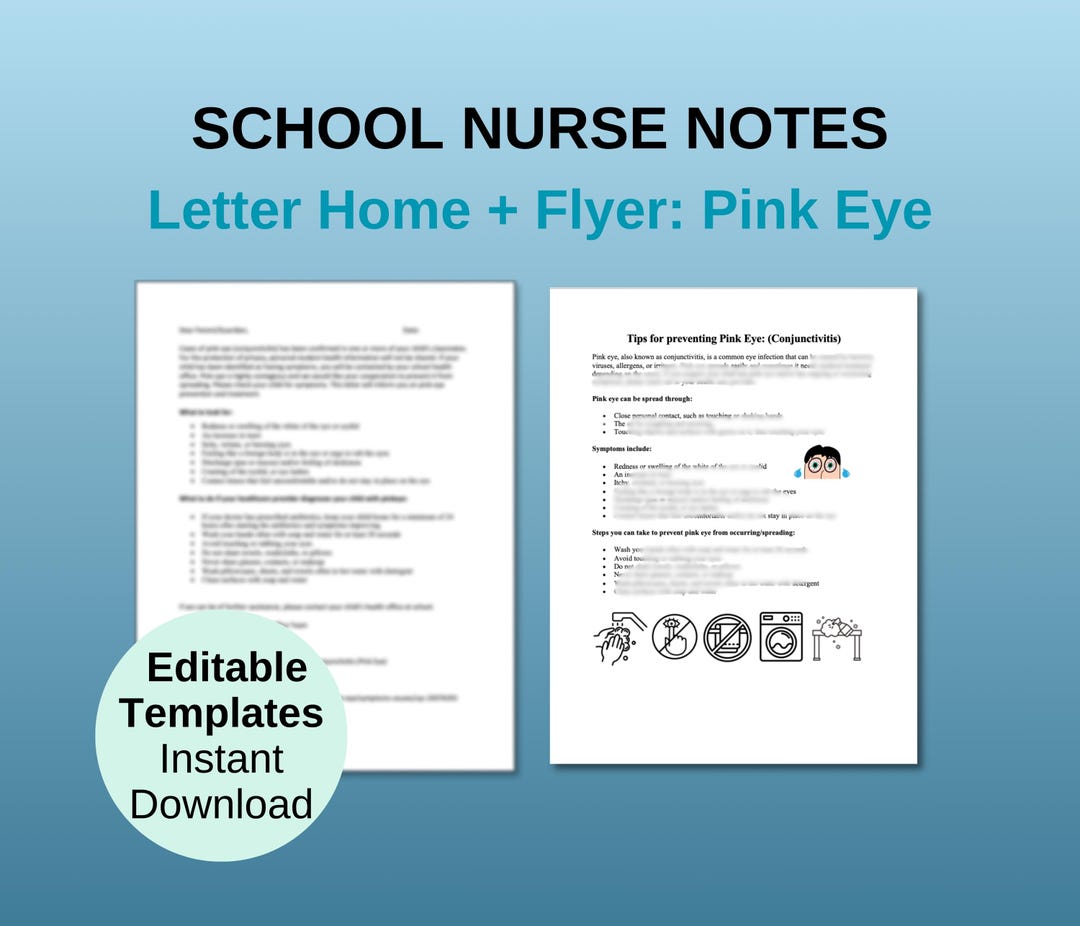 School Nurse Letter Templates, Editable Nurse Note Home, School Nurse
