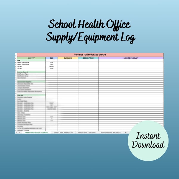 Office Supply Inventory Form Etsy
