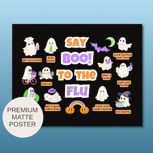 Halloween School Nurse Poster: Fall Flu Season Health Office Decor