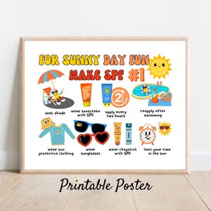 Sun Safety Poster Printable, Summer School Nurse Decor, Camp Nurse Office Door Decorations, End of Year Bulletin Board, Healthy Habits Sign