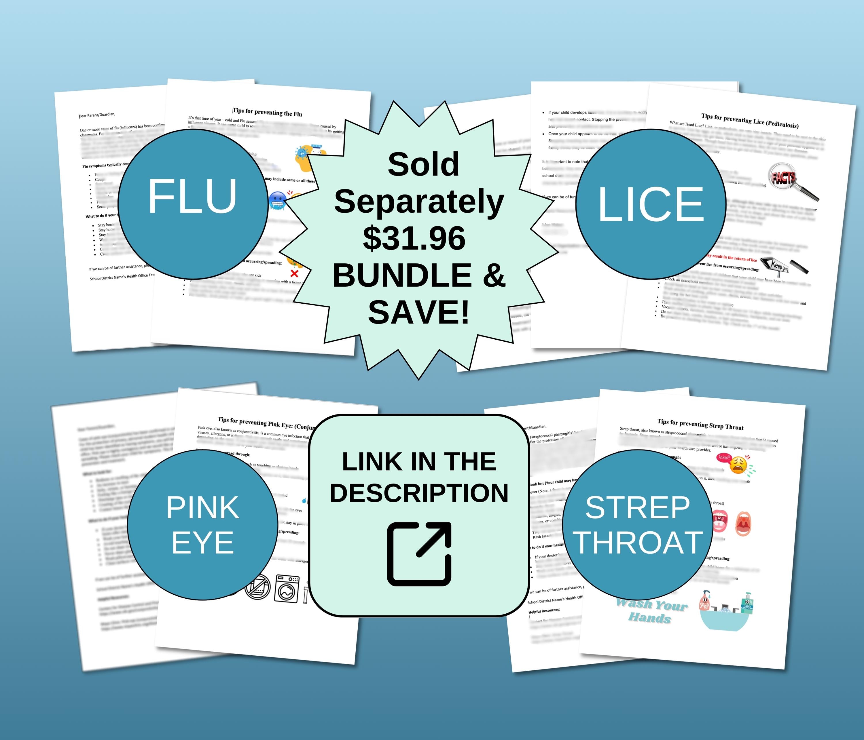 Strep Letters School Nurse Letter & Flyer Templates | Strep Prevention (digital ...