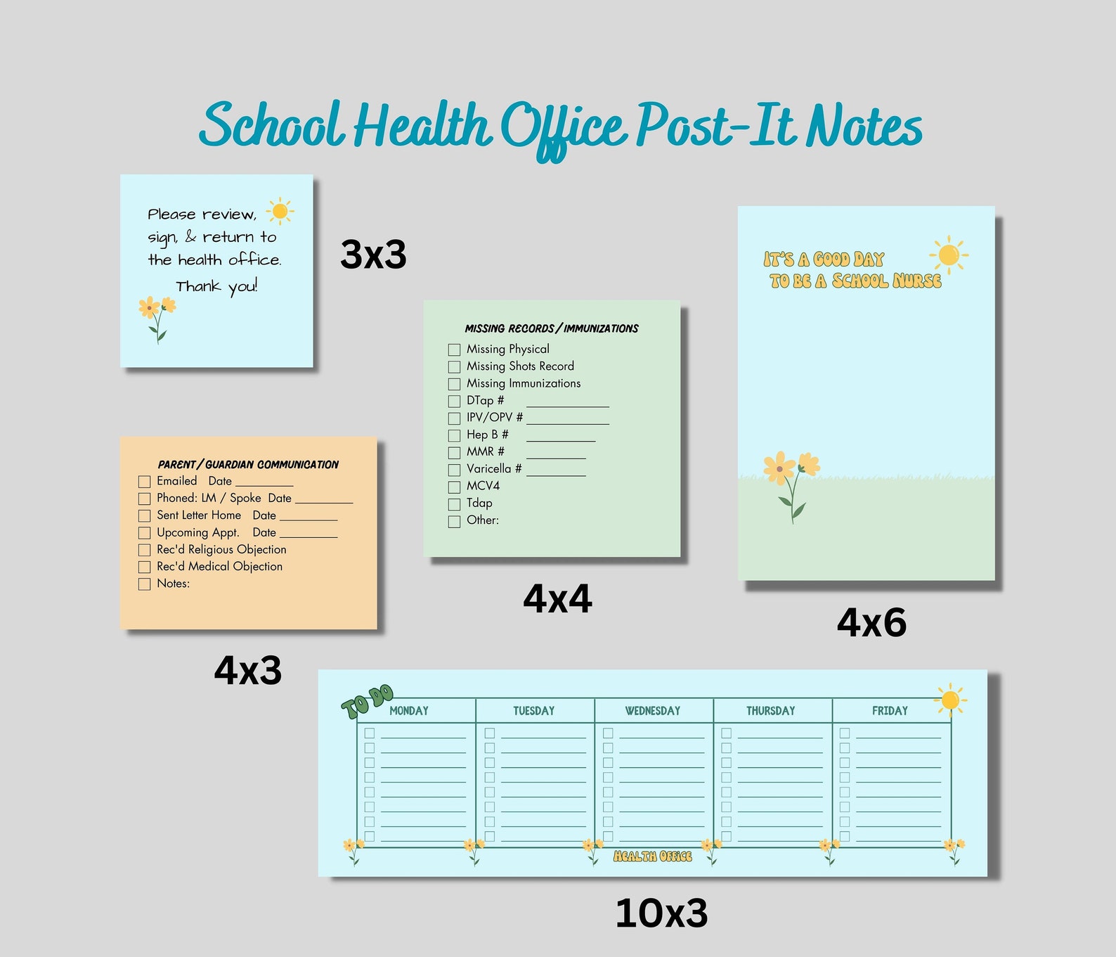 School Nurse Sticky Notes School Nurse Post It® Stylish Etsy