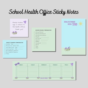 School Nurse Sticky Notes, School Health Office Notepad, School Nurse Post-it®, Stylish School Nurse Note Pads, Gift for School Nurse Office