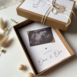 Geschenkschachtel Schwangerschaftsverkündung | Schwangerschaft verkünden | Du wirst Oma, Opa, Tante, Papa... | Boho (Nr. 100-02)