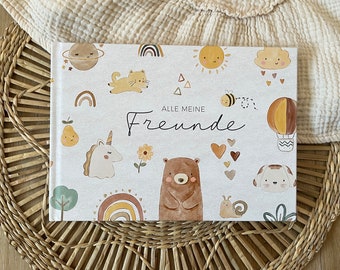 Freundebuch |  Freundschaftsbuch Kindergarten, Schule |  Erinnerungsbuch Kinder