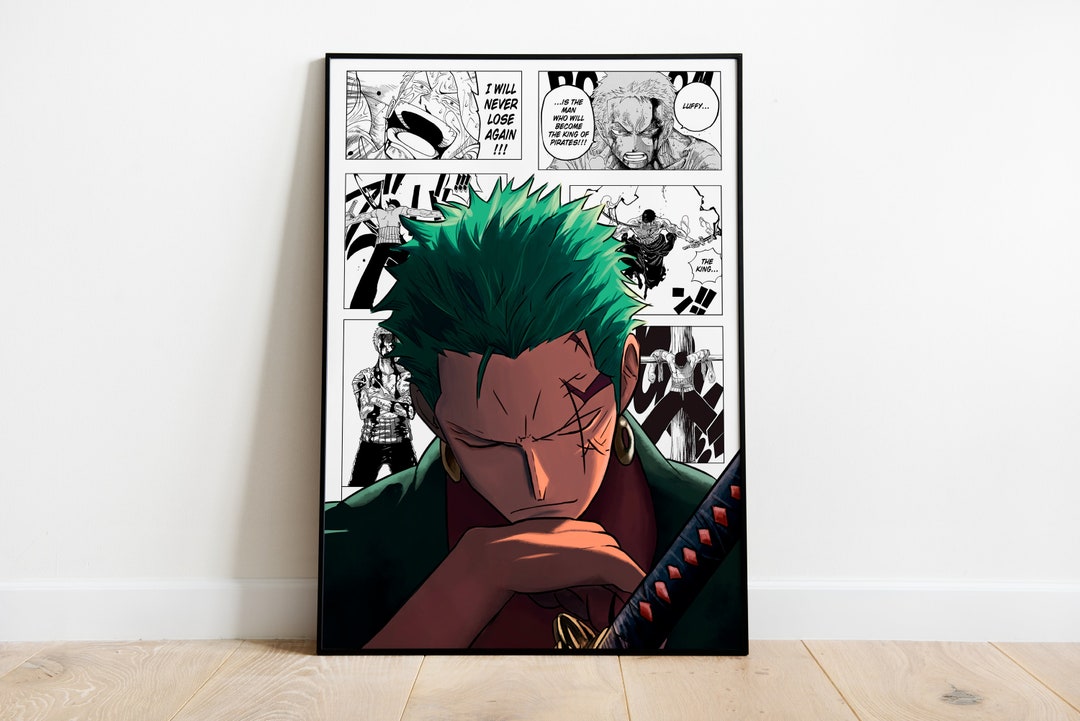 Zoro Roronoa Poster, One Piece Poster, Zoro Wall Art, One Piece Wall