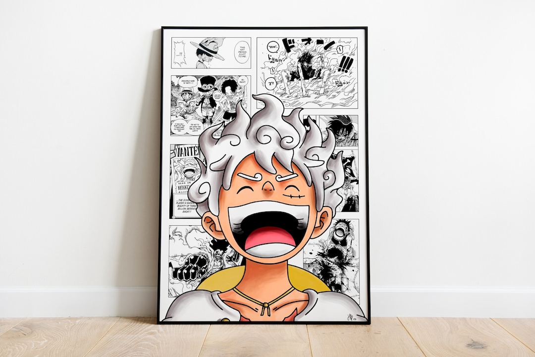 Luffy Poster, One Piece Poster, Luffy Wall Art, One Piece Wall Art, One
