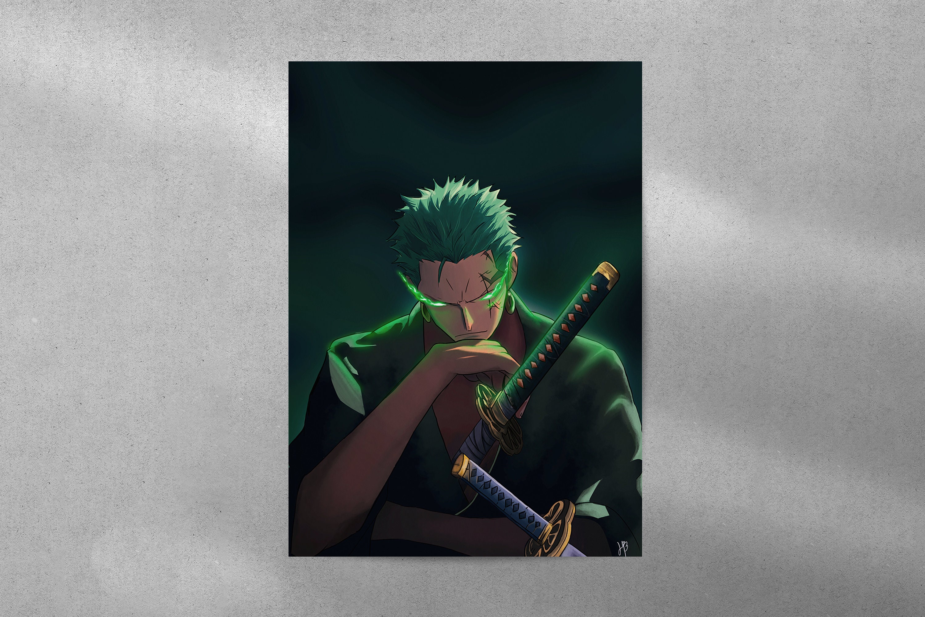 Zoro Roronoa Poster, One Piece Poster, Zoro Wall Art, One Piece Wall