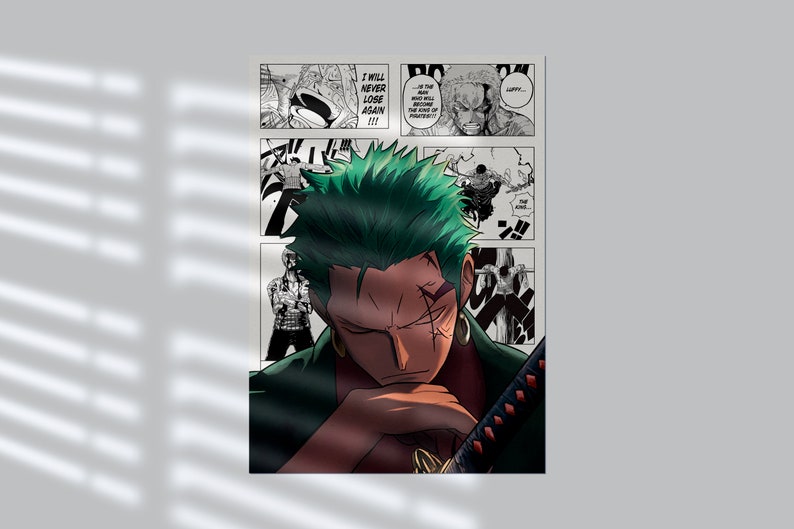 Zoro Roronoa Poster, One Piece Poster, Zoro Wall Art, One Piece Wall