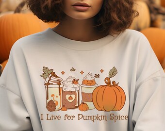 Sudadera PUMPKIN SPICE para mujer por tiempo limitado lindo otoño otoño suéter gráfico de moda / talla grande hasta 5XL