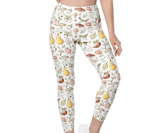 Leggings AUTUMN LIFE para mujer Leggings por tiempo limitado con bolsillos, lindos leggings gráficos de moda otoñal, talla grande hasta 6XL