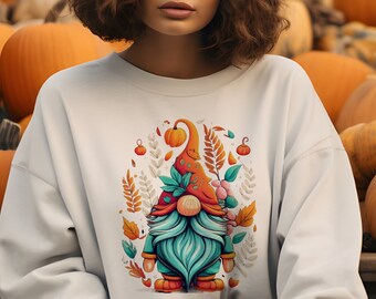 Sudadera OTOÑO GNOME para mujer por tiempo limitado lindo otoño otoño suéter gráfico de moda / talla grande hasta 5XL