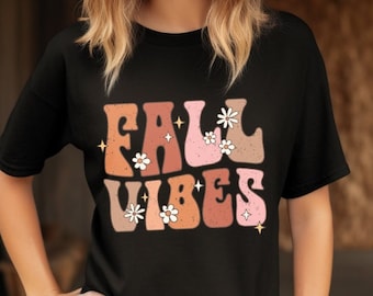 Mujer FALL VIBES Tiempo limitado Retro Otoño Moda Camiseta gráfica Camiseta Tallas grandes hasta 5XL