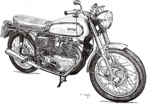 Norton Motorbike Drawing