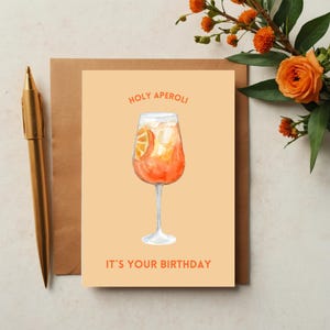 Geburtstagskarte Happy Birthday Karte holy Aperoli | Glückwunschkarte, Geschenkkarte, Postkarte, Aperol, Geburtstag, Geburtstagsgeschenk