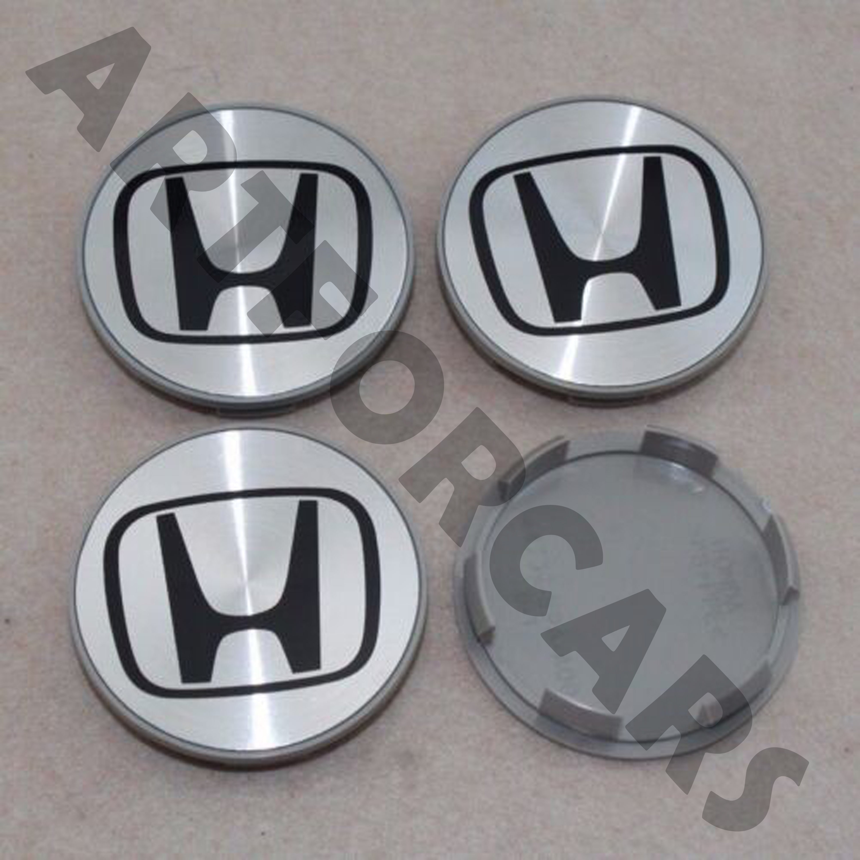 Set of 4 Honda Wheel Rim Center Caps Silver/black Logo Etsy