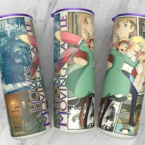 Straight 20 oz skinny tumbler anime sublimation design | manga panel design | manga collage wallpaper 300 dpi ready print | Anime wrap