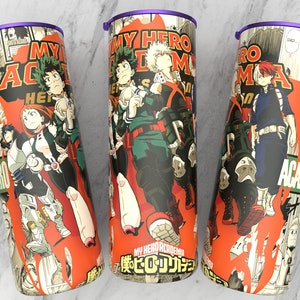 Straight 20 oz skinny tumbler anime sublimation design | manga panel design | manga collage wallpaper 300 dpi ready print | Anime wrap