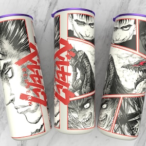 Design a sublimazione anime con tumbler skinny dritto da 20 oz / design del pannello manga / carta da parati collage manga stampa pronta a 300 dpi / avvolgimento anime