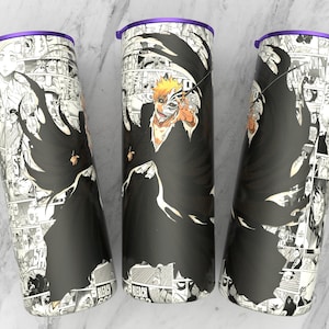 Seamless Straight PNG 20 oz skinny tumbler anime sublimation design | manga panel design | manga collage wallpaper 300 dpi | Anime wrap