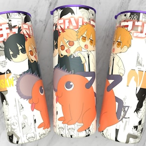 20 oz skinny tumbler Straight anime sublimation design | manga panel design | manga collage wallpaper 300 dpi ready print | Anime wrap