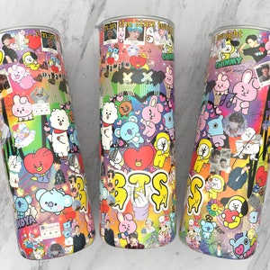 BTS Inspired Sublimation 20 Oz Skinny Tumbler Design Straight PNG , digital download, instant download, straight png