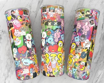 Sublimazione ispirata ai BTS 20 Oz Skinny Tumbler Design Straight PNG, download digitale, download istantaneo, dritto png
