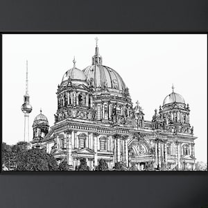 Berlin Cathedral Canvas Artwork - Iconic Landmark, Perfect for Home/Office Decor, Multiple Sizes - Ideal Gift for Architecture Lovers