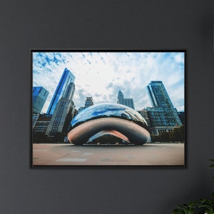 City Reflections, Colorful, Chicago Bean (Cloud Gate) Canvas Print, Wall Art, Office or Home Decor, Gift for Travelers