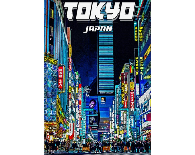 Nighttime Vibrance of Tokyo's Shinjuku - Large Impressive Cityscape Wall Art Poster - Perfect Gift for Travelers