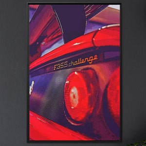 Garage Art, Ferrari F355 Challenge Canvas Artwork, Car poster for Man Cave, Home or Office, Present for Dad, Boyfriend, Husband or Car Guys
