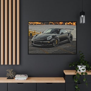 Decor, Porsche 911, Large Framed Canvas Print, Wall Art for Home/Office, Porsche 911 turbo, German Cars. Perfect gift for car enthusiast