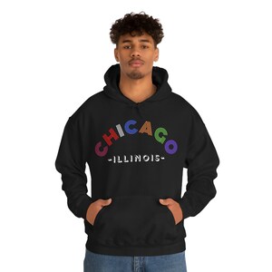 Chicago Apparel, Comfortable, Hooded Sweatshirt, Unisex, Chicago, Casual Wear, Gift for Chicago Lovers