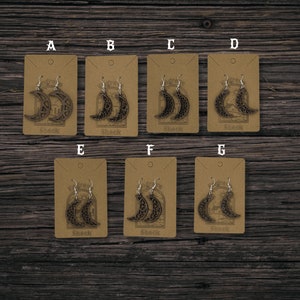 Himmlische Crescent Moon Ohrringe | Handgemacht, hypoallergen, Boho-Stil | 7 Einzigartige Designs