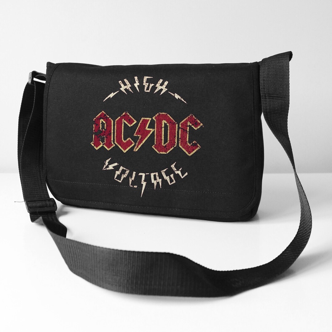 AC DC Black Messenger Bag Heavy Metal Black Messenger Bag Etsy