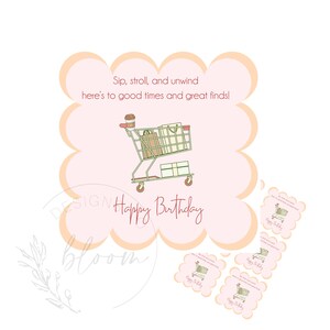 Sip & Stroll Gift Tag | Happy Birthday Gift Tag | DIGITAL DOWNLOAD | Gift Tag | Birthday| 3"x3" Tag