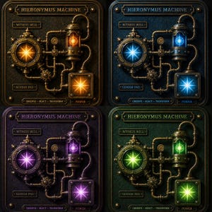 Hieronymus Machine Energy Art Bundle (4 Designs) | Manifestation Wall Art | Clarity, Intuition, Healing, Wealth | Digital Download 300 DPI