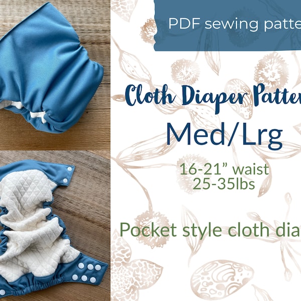 Cloth Diaper PDF Sewing Pattern Toddler M/L