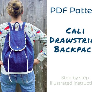 Cali drawstring backpack pdf sewing pattern